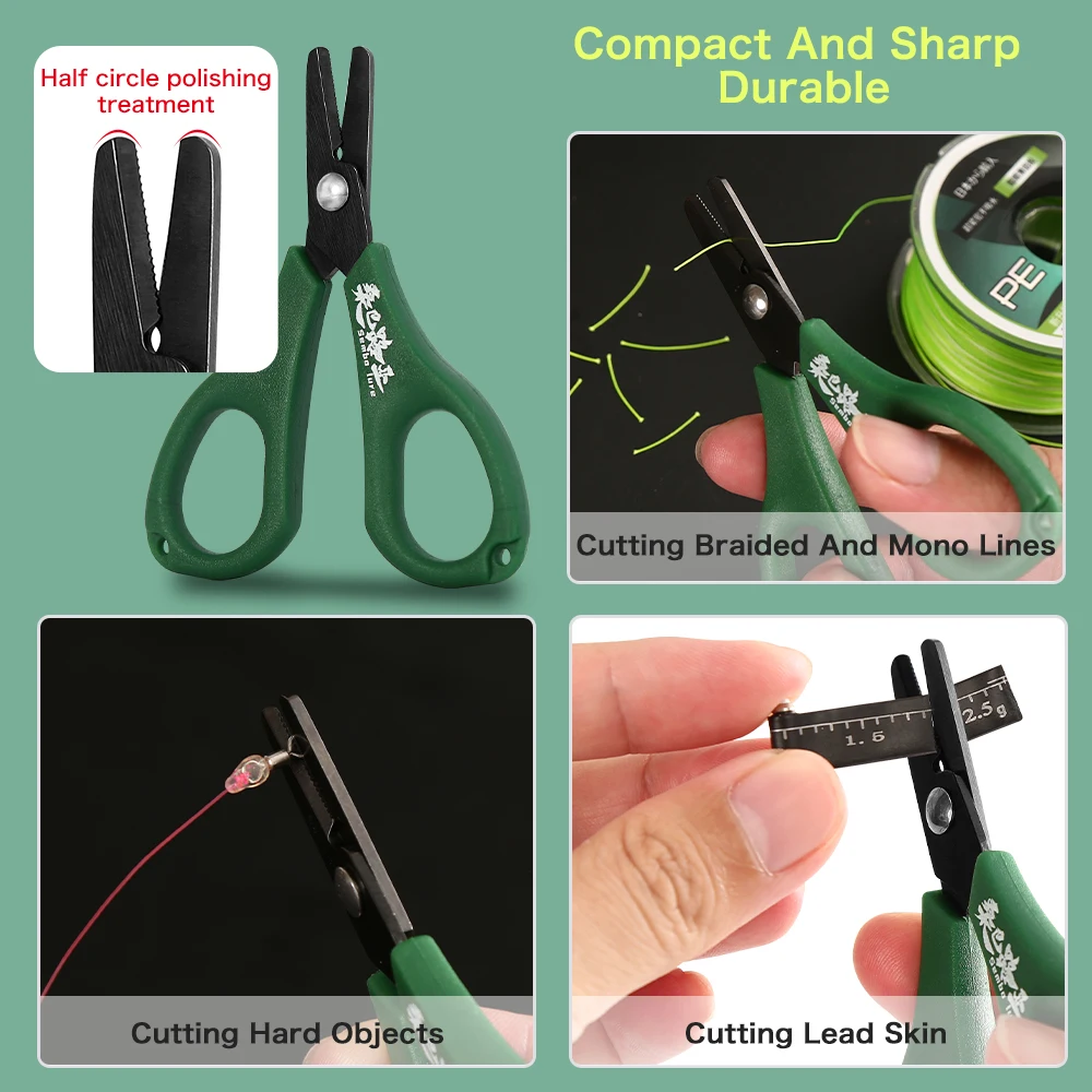 ZUKIBO Stainless Steel Fishing Scissor Portable Scissor Plier Cut PE line Braid Line Cutter Plies Carp Fishing Tools Accessories