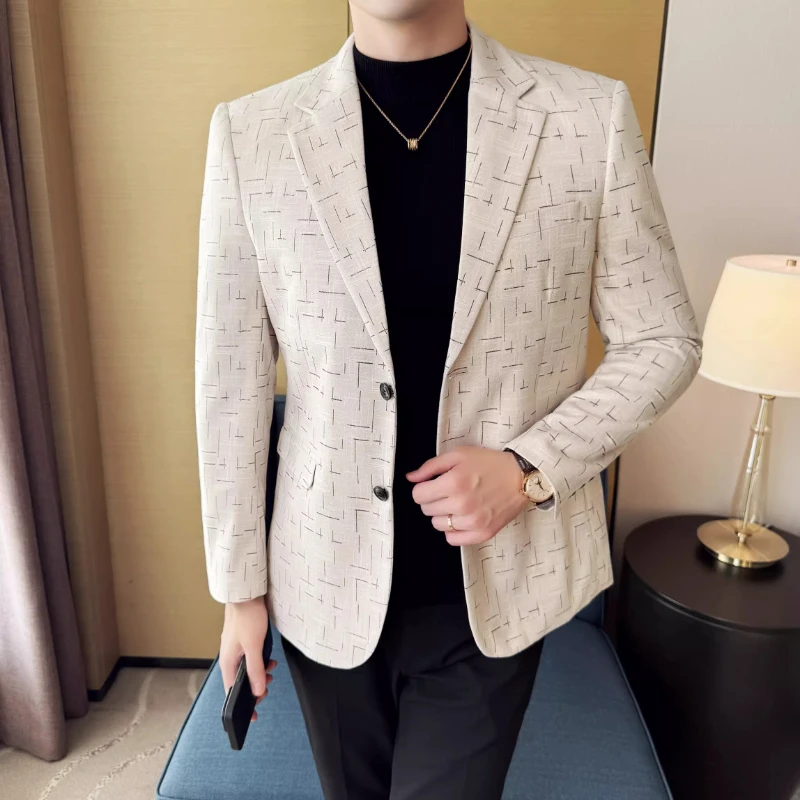 

Blazer Hombre Korean Luxury Clothing Fashion Single Breasted Men's Blazer Jackets Business Formal Wear Slim Fit Casual Suit Coat