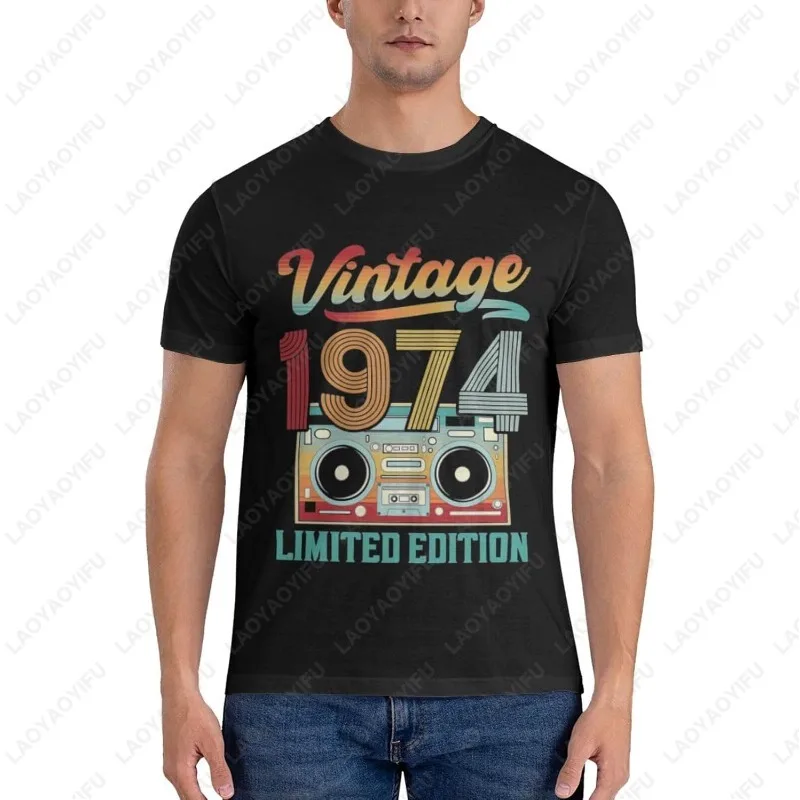 

Vintage 1974 TShirts for Men Women Funny Limited Edition 51th Birthday Modal Clothing Vintage Classics Simple Loungewear Tees