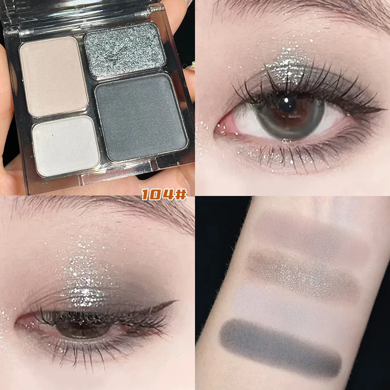 Cool Toned Eyeshadow Palette Black Smokey Blue Matte Glitter Halloween Pallete Smoky Eye Shadow Eye Pigments Lasting Makeup