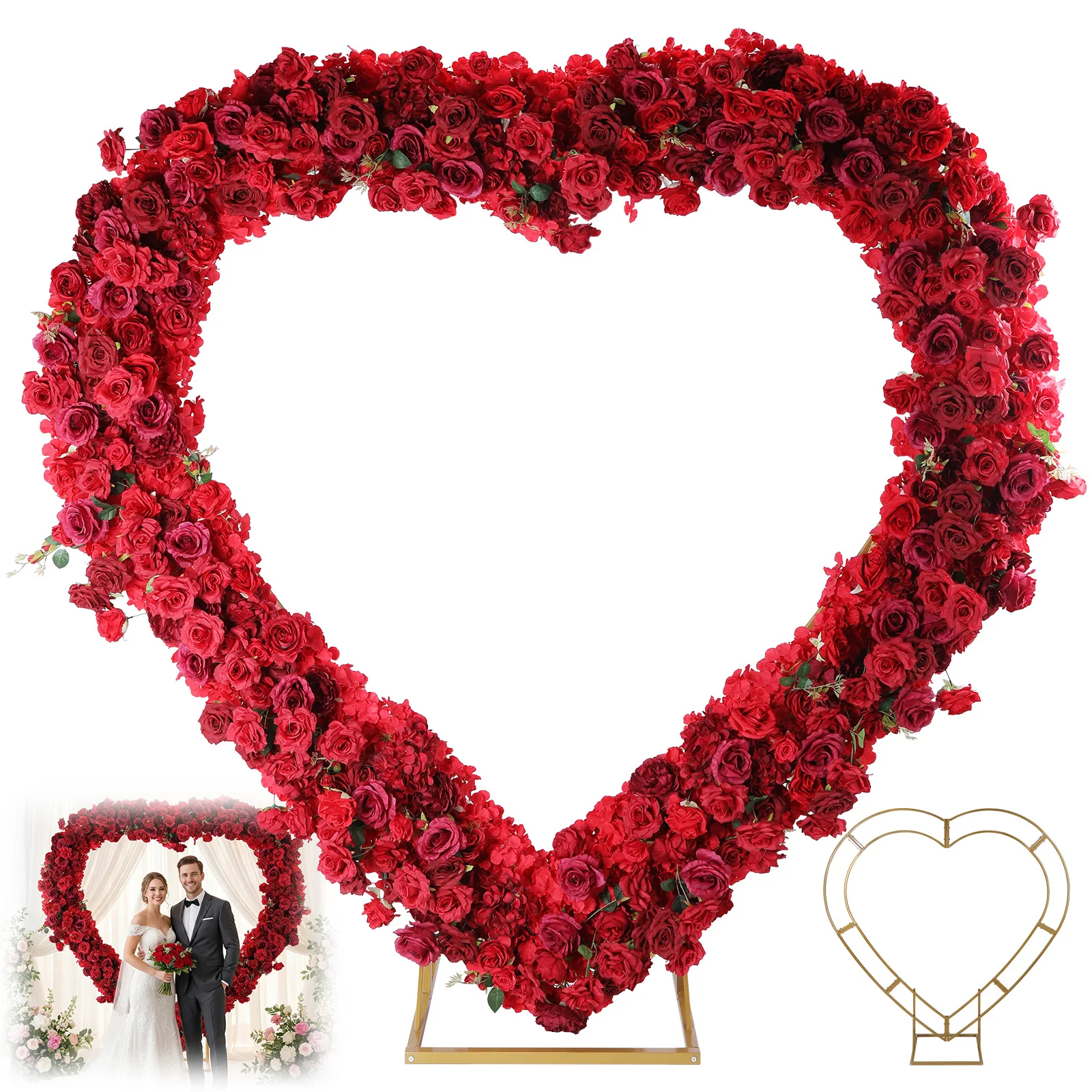

Металлическая арка-подставка для декора в форме сердца, романтическая арка для шаров и цветов, для свадеб, дней рождения, церемоний и праздничного оформления