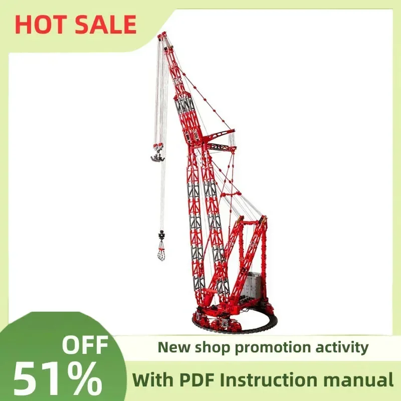 Moc City 4933Pcs Engineering Mammoet Ptc-200-Ds Ring Crane Model Technology Custom Puzzle Stacking DIY Creative Toys Gifts