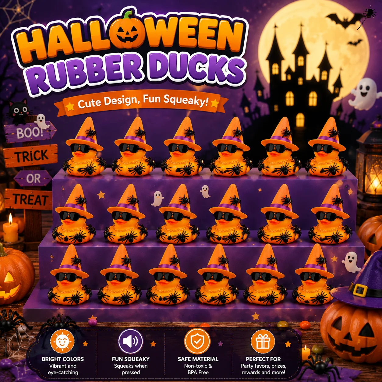 6/12/24 set Halloween Rubber Ducks Halloween Ducks for Jeeps with Halloween Characters Novelty Rubber Duck Toys