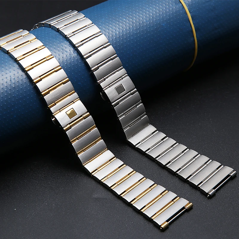

11*17 14*22mm For Omega Constellation Silver Gold Stainless Steel Watchband Bracelet Replacement Strap for Men & Women
