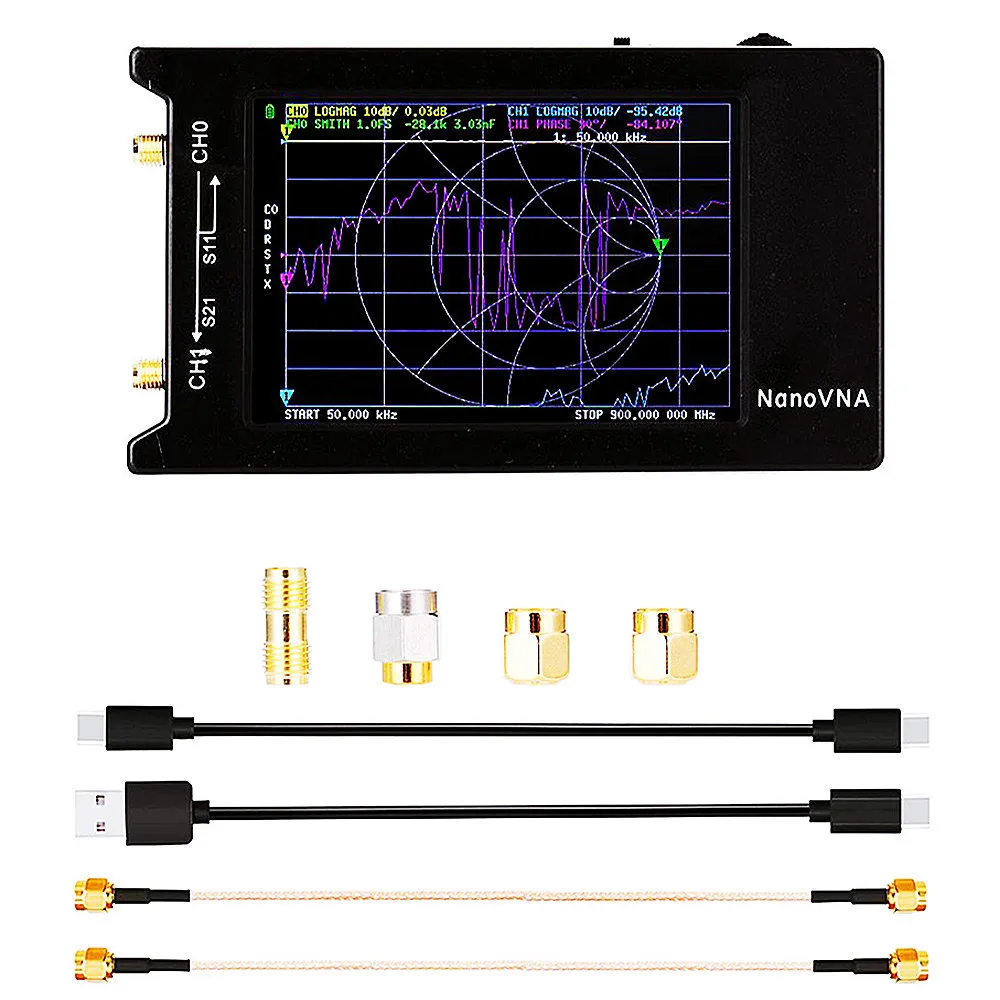 

NanoVNA-H4 4-inch Vector Network Analyzer 10KHz-1.5GHz Antenna Analyzer Short Wave MF HF VHF UHF Hugen Version 4" VNA Analyzer