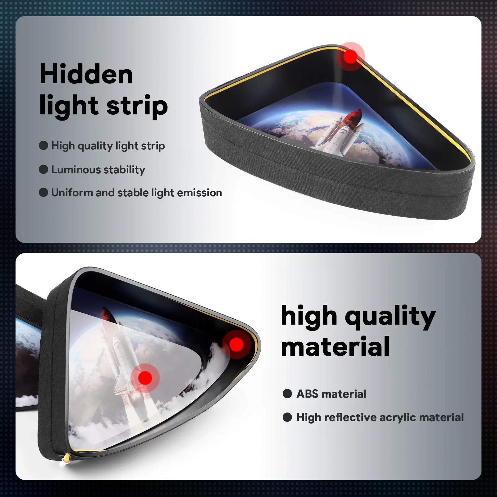 For Tesla Model 3 Model Y 2020–2024 Highlands Car LED Triangle Window Ambient Light Strip Rear Window Decorative Accessories Kit