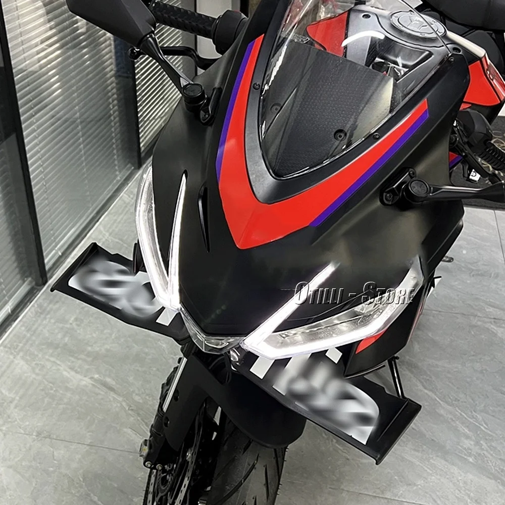 جديد لأبريليا RS 457 RS457 rs457 2024 ملحقات الدراجات النارية ABS الجبهة هدية الجنيحات الهوائية الجناح عدة المفسد مع الشعار