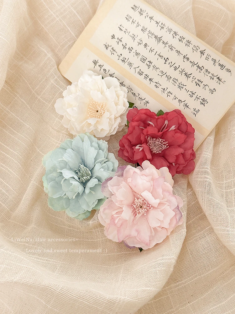 High Beauty  Simulated Flower Hair Clip Women\'s 2024 New High Grade Side Bang Clips Photo Fake Flower Hair Clip Headwear