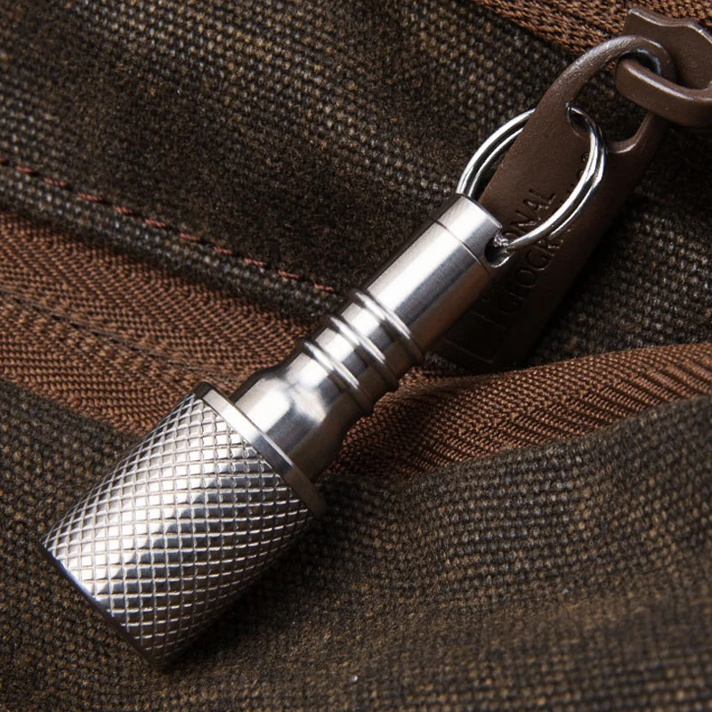 Outdoor Portable EDC Grenade Shaped Titanium Alloy Waterproof Compartment Small Medicine Bottle Keychain Tool