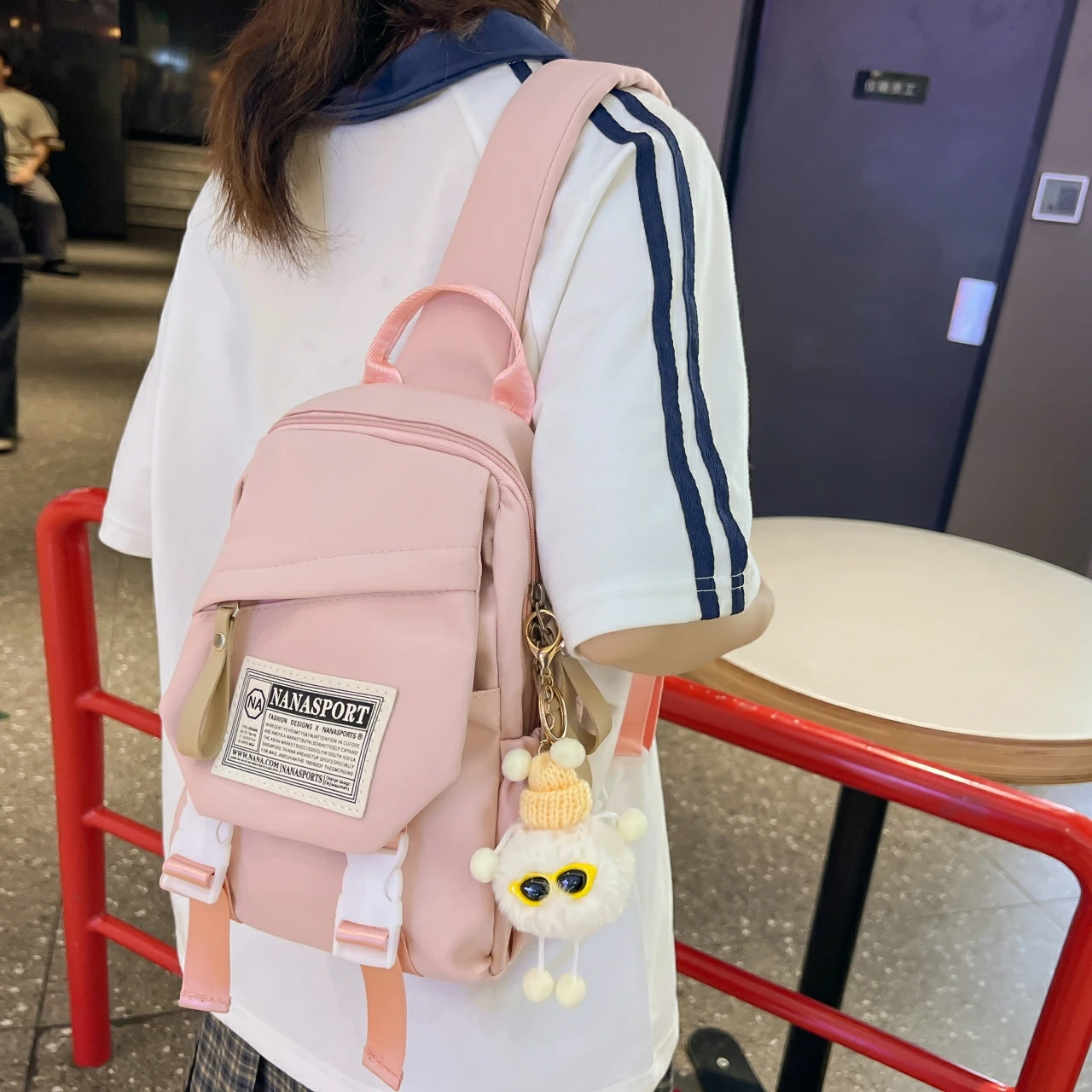 2023 New Style Lightweight Polyester Women Shoulder Chest Bags Daypack  Hiking Cute Pattern Backpacks Small Sling Bag