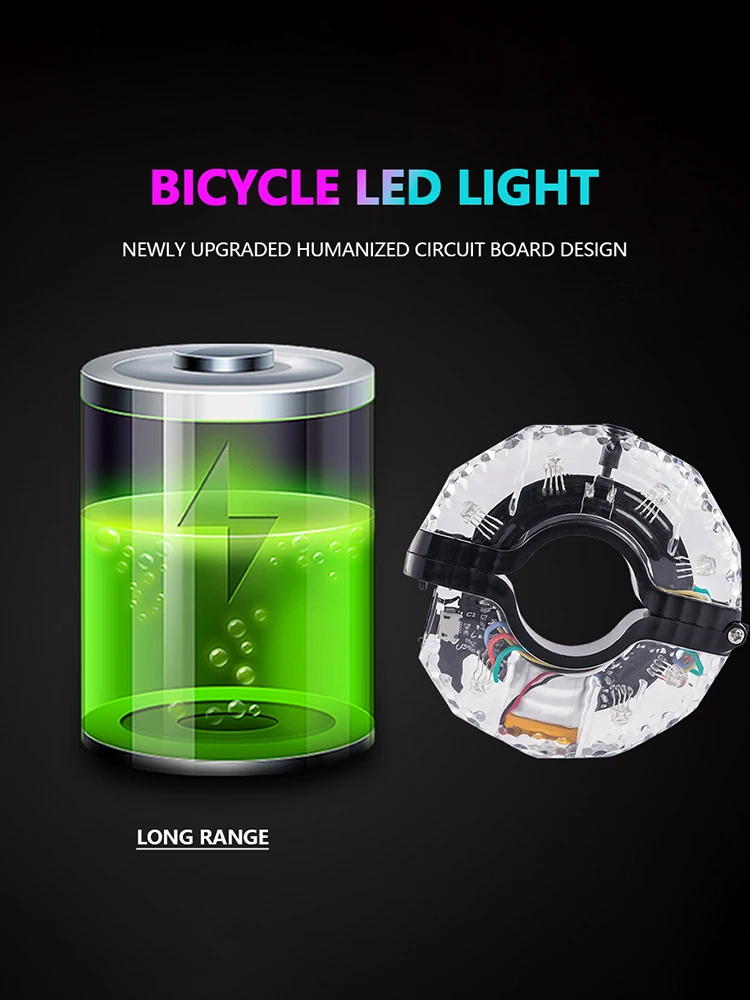 AliExpress NONE Bicycle Warning Light 300mAh Bike Hub Spoke Lamp USB Rechargeable Waterproof Universal Safety Warning Decoration