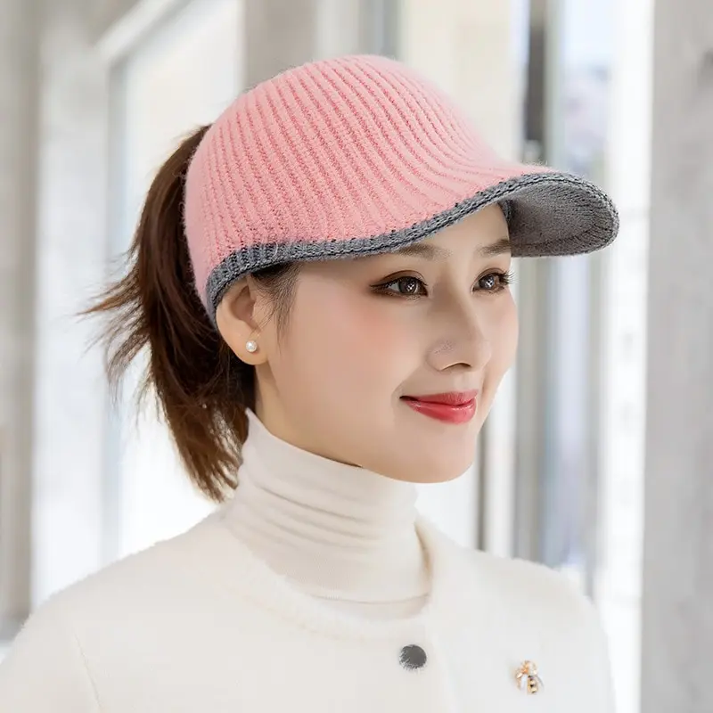 Hats For Women Autumn Winter Sports Empty Top Caps Female Knitted Warm Baseball Cap Fashion Running Golf Sun Hat