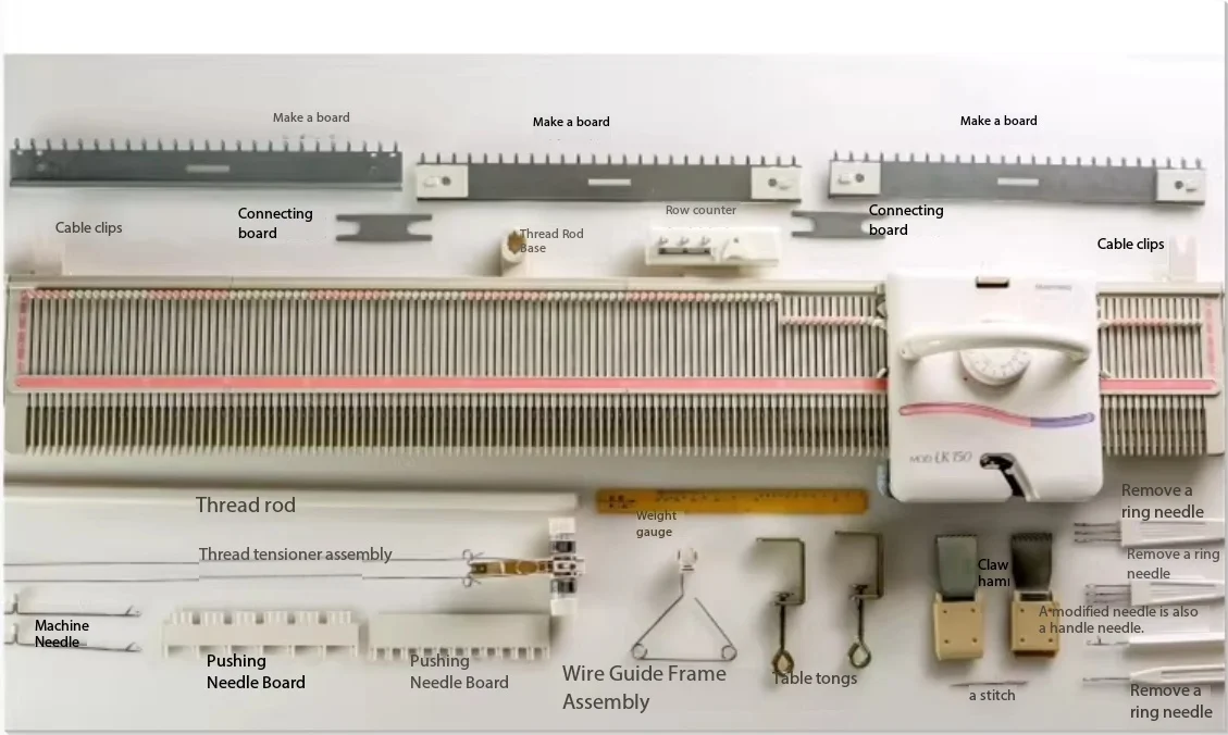 Silver Shank 6.5mm Medium Gauge Knitting Machine Parts for LK150, Plastic Household Stitch and Sewing Accessories Set