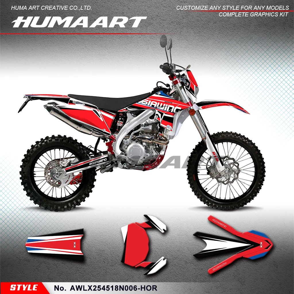 

HUMAART Red Stickers Complete for Asiawing LX250 LX450 LX 250 LX 450 2018 2019 2020 2021 2022 2023 2024, AWLX254518N006-HOR
