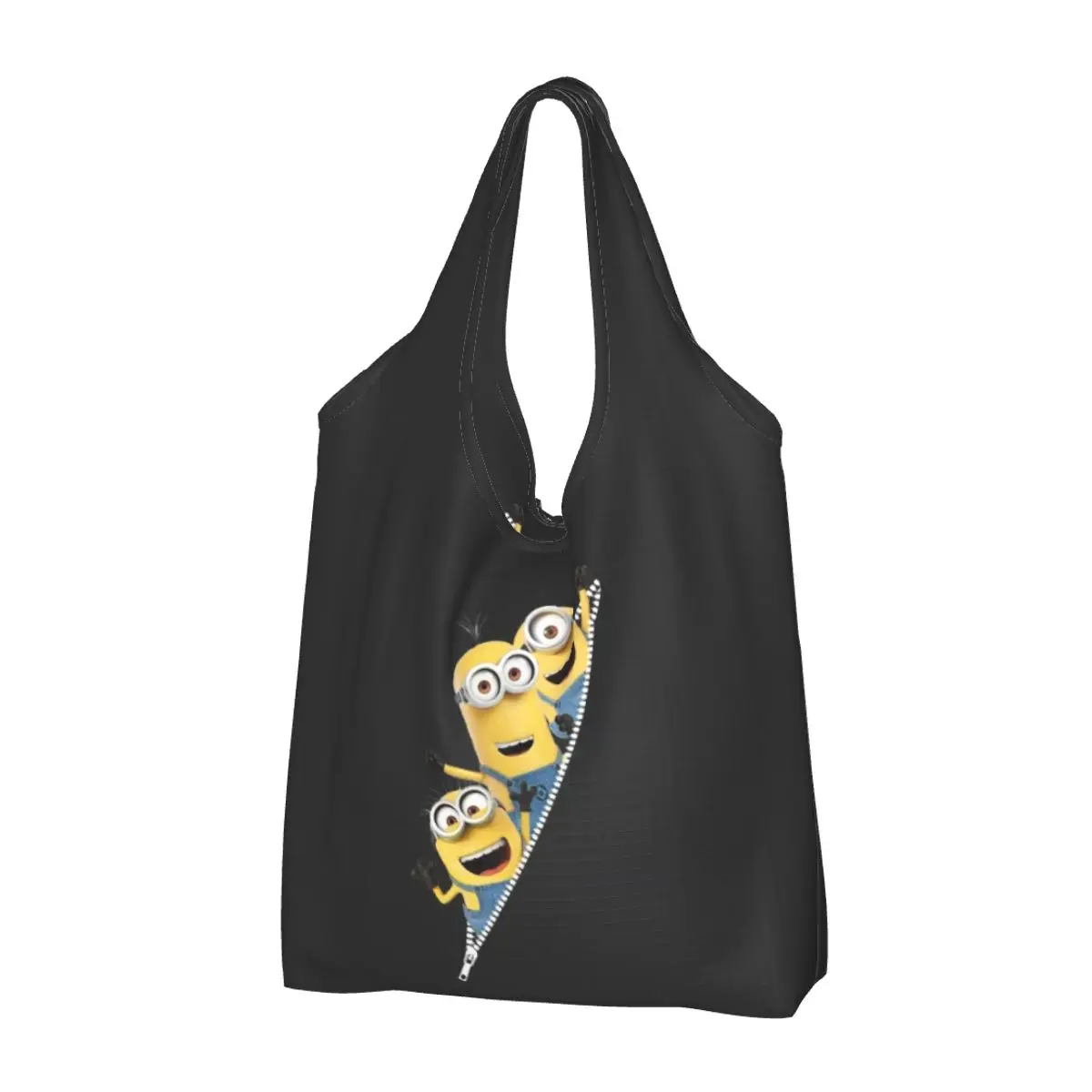 

Пользовательские забавные M-Minions аниме мультфильм сумки для покупок портативная продуктовая сумка-шоппер на плечо