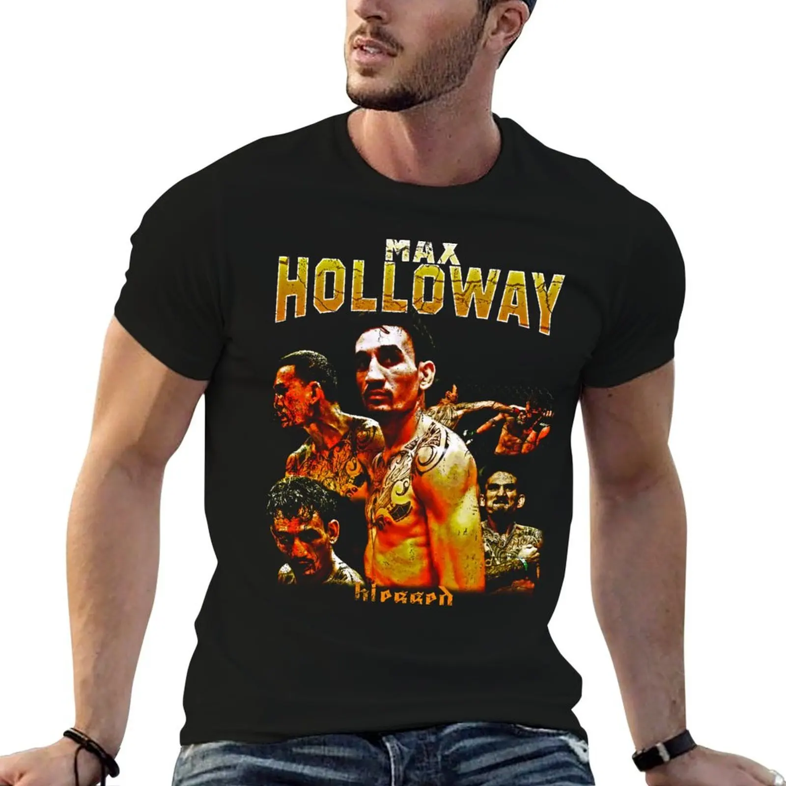 Винтажная футболка Max Blessed Holloway, повседневная базовая футболка с коротким рукавом