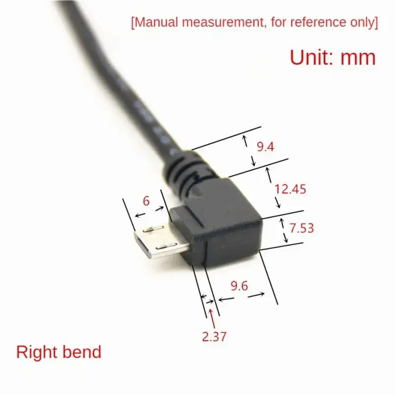 1~4PCS Up & Down & Left & Right Angled 90 Degree Micro USB Male to USB male Data Charge connector Cable 0.5m 1m for mobile phone