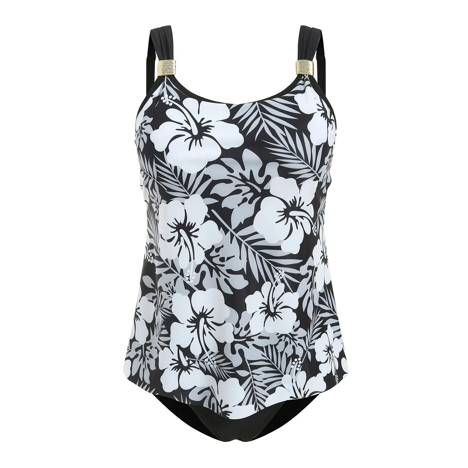 Conjunto de biquíni feminino de cintura alta tankini maiôs para mulher 2 peças trajes de banho topos com boyshorts solto strój kąparielowy damski