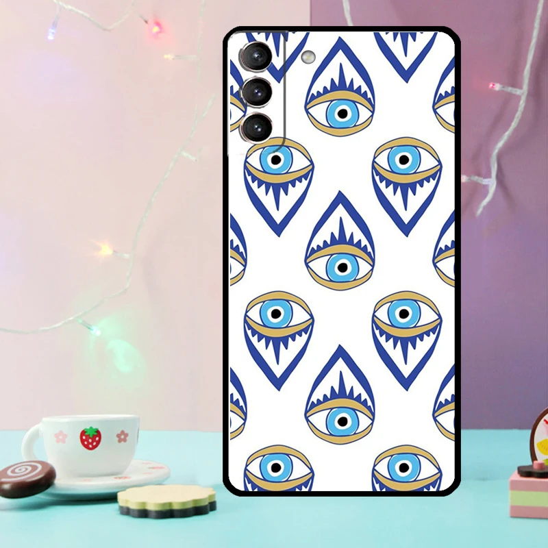 Lucky Eye Blue Evil Eye Print Case For Samsung Galaxy S21 S20 FE S22 S23 S24 Ultra Note 10 Plus Note 20 S8 S9 S10 Cover