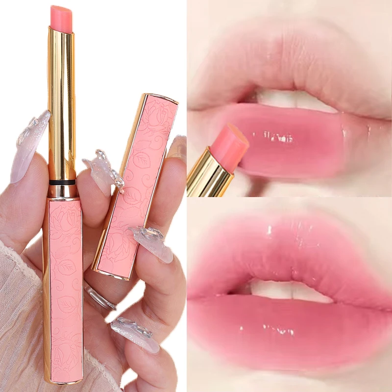 Pintalabios que cambian de Color rosa Nude, bálsamo labial hidratante de larga duración, nutritivo, antisecado, brillo de labios sólido refrescante y no pegajoso