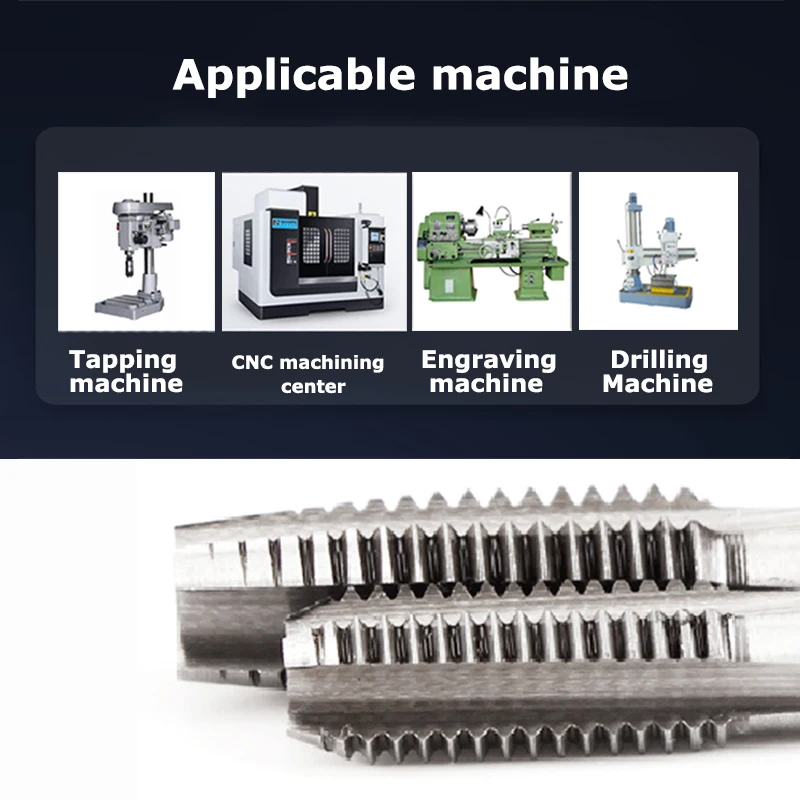 Metric HSS Straight Flute Tap Machine For Metal Through Hole M23 M24 M25 M26 M27 M28 M30 M32 M33 M35 M36 M39 M42 M45 M48 M52