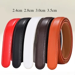 Belt No Buckle for Automatic Buckle PU Leather Belts Without Buckle for Men Women No Buckle 4 Size Wide 2.4 2.8 3.0 3.5 Width
