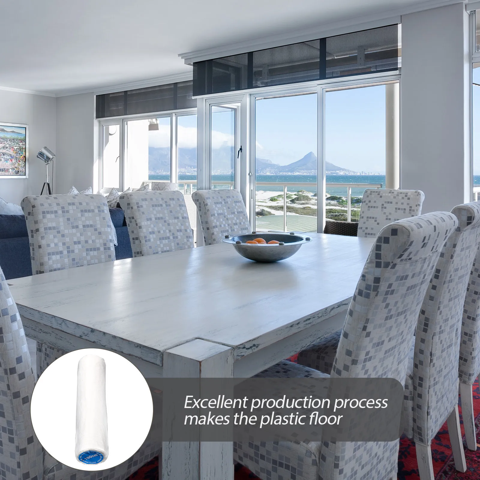 ผ้าคลุมกันฝุ่นสำหรับเฟอร์นิเจอร์ 1 ม้วน ผ้าพลาสติก 20 เมตร แผ่นป้องกันสำหรับทาสี พื้น โซฟา ตู้