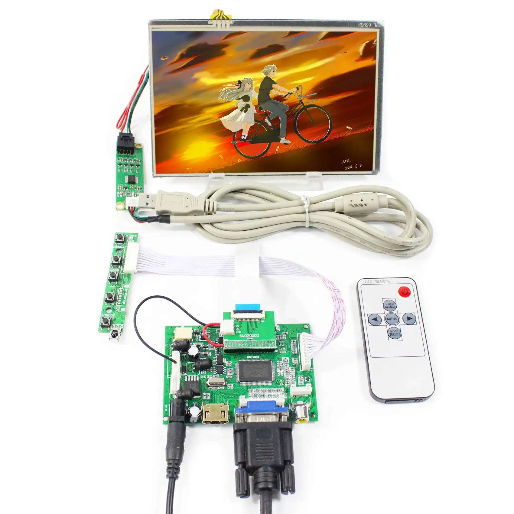 

7inch 1280X800 HSD070PWW1 IPS Resistive Touch LCD VGA AV HD MI LCD Controller Board