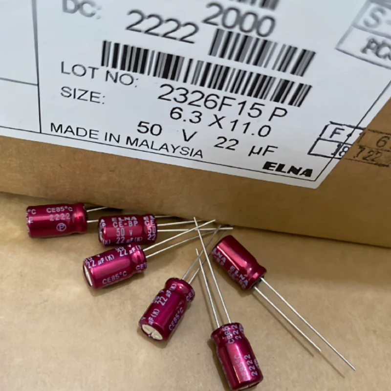 10PCS-100PCS  22UF 50V Japan Ina ELNA capacitor 50V22UF 6 * 11 RBD infinite purple red robe