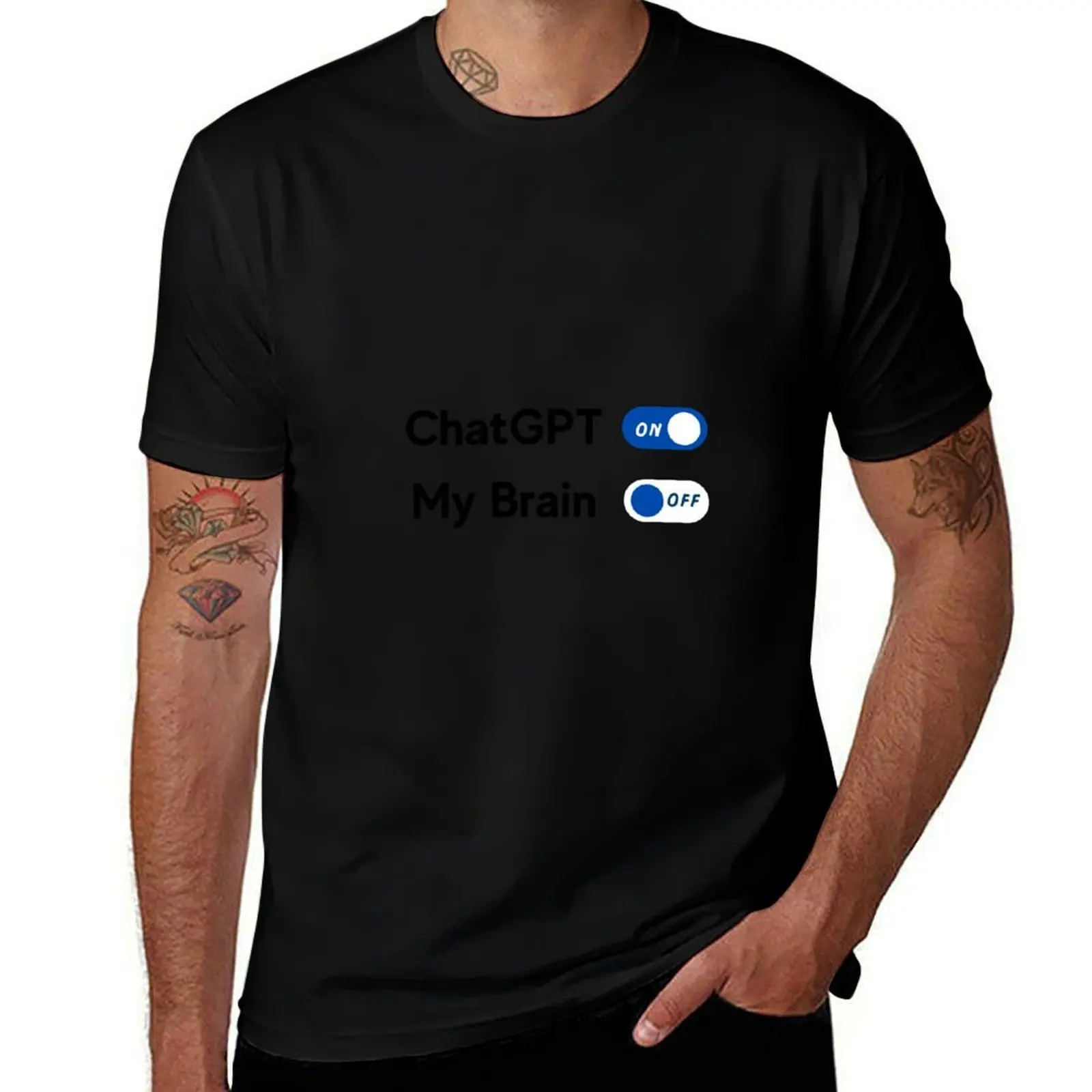 

ChatGPT On My Brain Off T-Shirt plus size clothes sports fans sublime Blouse Short sleeve tee men