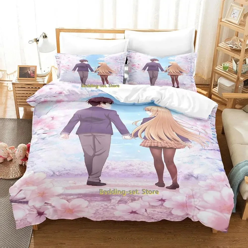 

The Angel Next Door Spoils Me Rotten Bedding Set Cartoon Anime three-piece set Adult Kid Bedroom Duvetcover Sets 3D Kawaii Girls