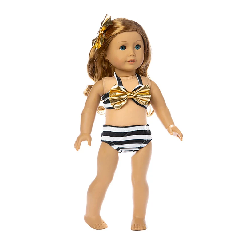 Doll Swimming Clothes Fit 18Inch/45cm American Og Girl Doll Swim Suit Bikini Beach Dress Baby Toy Accessories Girl Gift