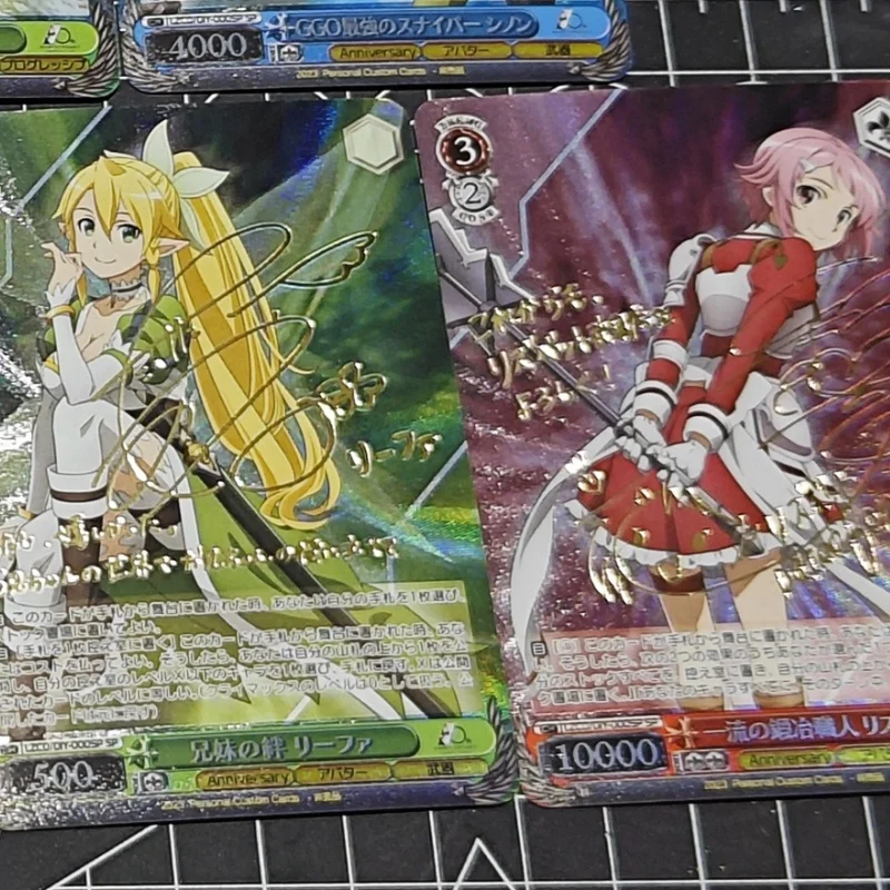 ACG WS Cards Kirito Yuuki Asuna Yui Alice Eugeo Suguha Golden Sign Anime Game Characters DIY Toys Collection Color Flash Cards ﻿