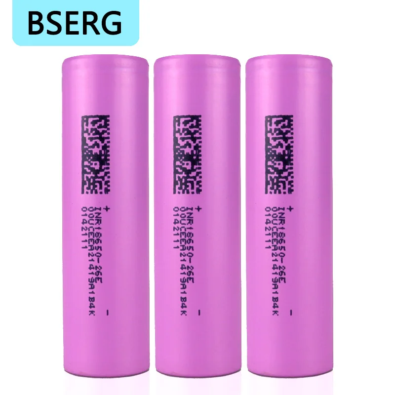 Batería de litio 18650 INR18650 26E 3,7 V de alta descarga 30A, célula de batería de energía para destornillador