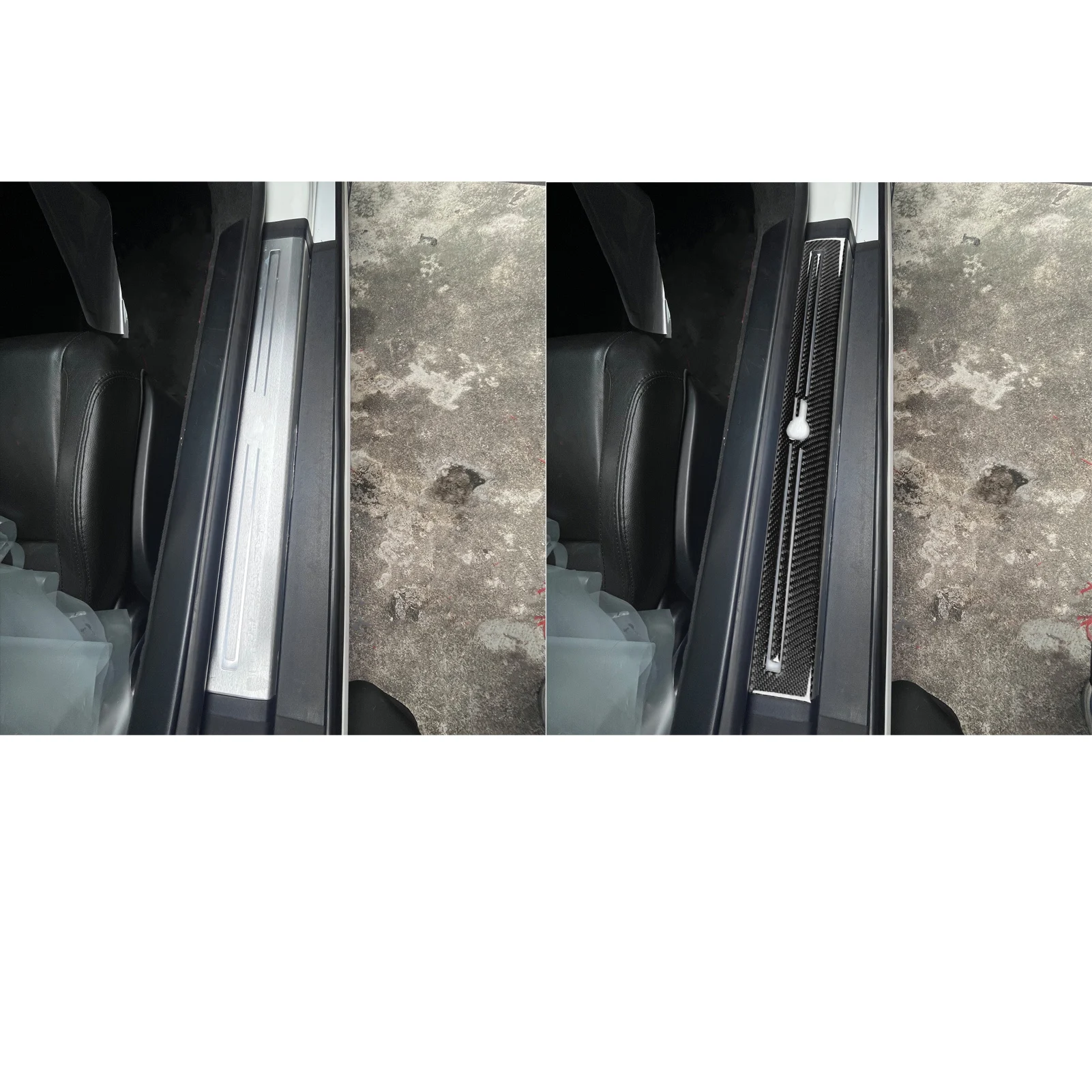 Carbon Fiber Car Accessories Inner Threshold Sill Strip Panel Decoration Cover Trim Modified Sticker For Jaguar F-Type 2013—2024