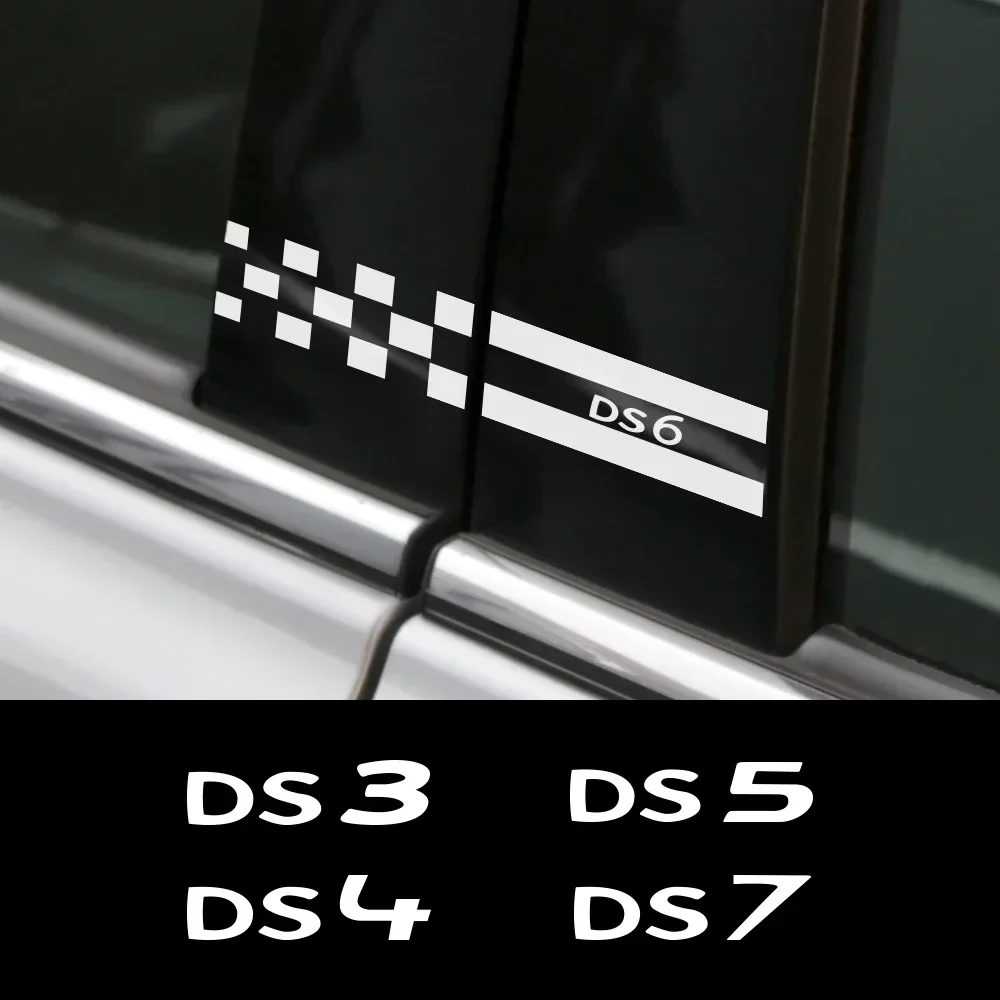 2Pcs Car B Pillar Stickers For Citroen DS DS3 Cabrio DS4 DS5 Prestige 5LS DS6 DS7 Vinyl Decals Auto Exterior Tuning Accessories