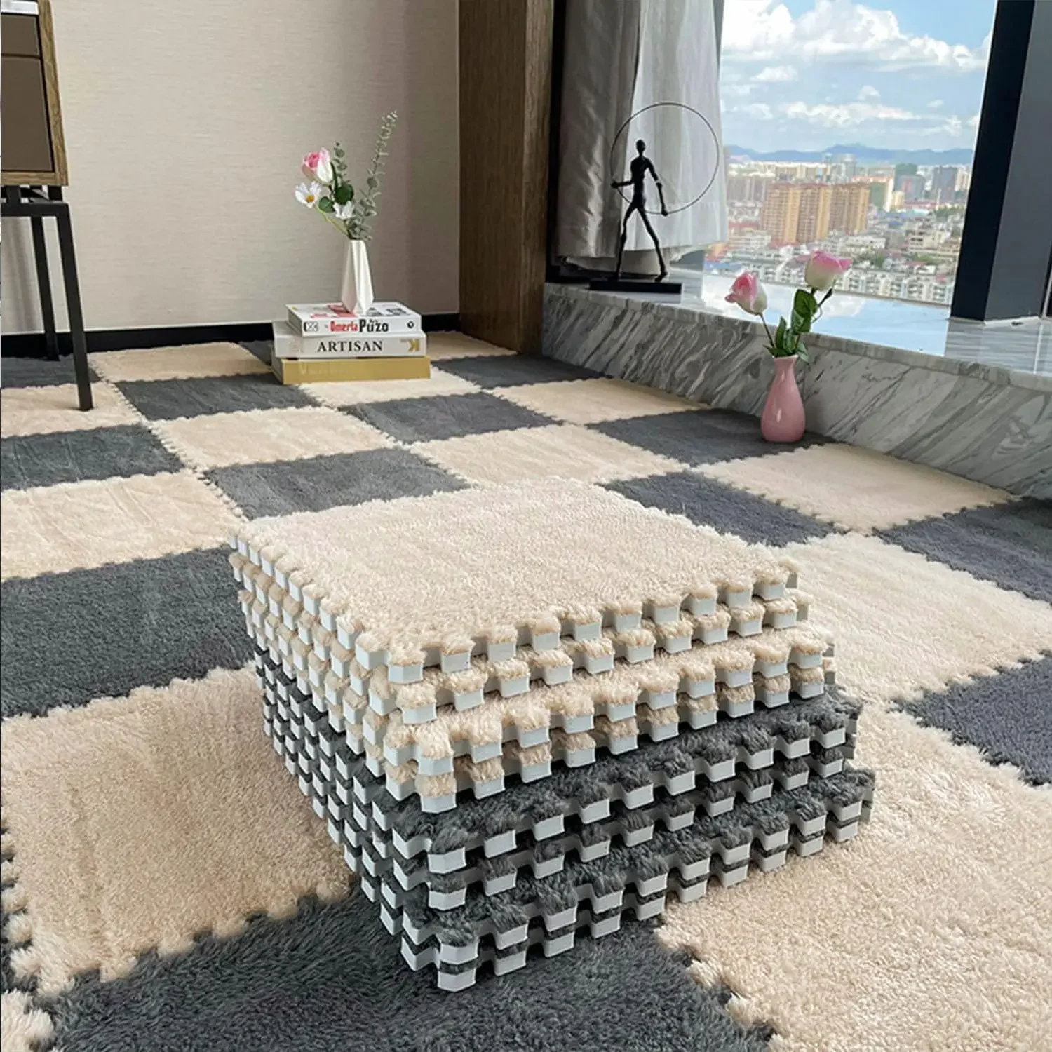 30*30 سنتيمتر لينة أفخم الاطفال السجاد الطفل تلعب حصيرة 10 قطعة لغز السجاد الدافئة Playmat المتشابكة ممارسة البلاط رغوة الأطفال حصيرة