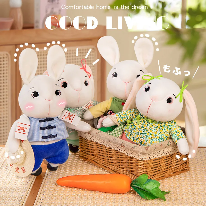 

Creative Folk Rabbit Plush Toy Chinese Style Green Pastoral Stuffed Animals Bunny Plushies Doll Cartoon Soft Kids Toys Gifts