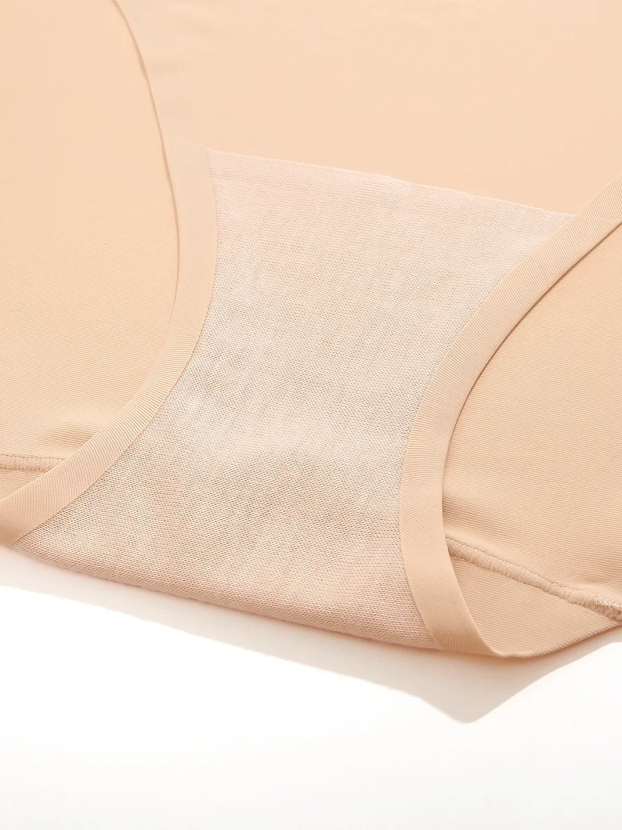 

6 Pcs Casual Comfortable No Show Plain High Rise Briefs For Women