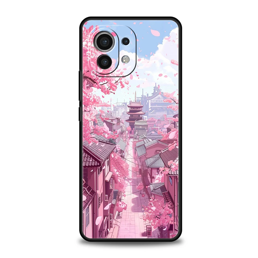 Pink Spring Cherry Blossoms Phone Case for Xiaomi Mi 14 13 12 11 Ultra 13T 12T Poco F3 F4 F5 X3 X4 NFC Pro Lite 5G Silicon Cover