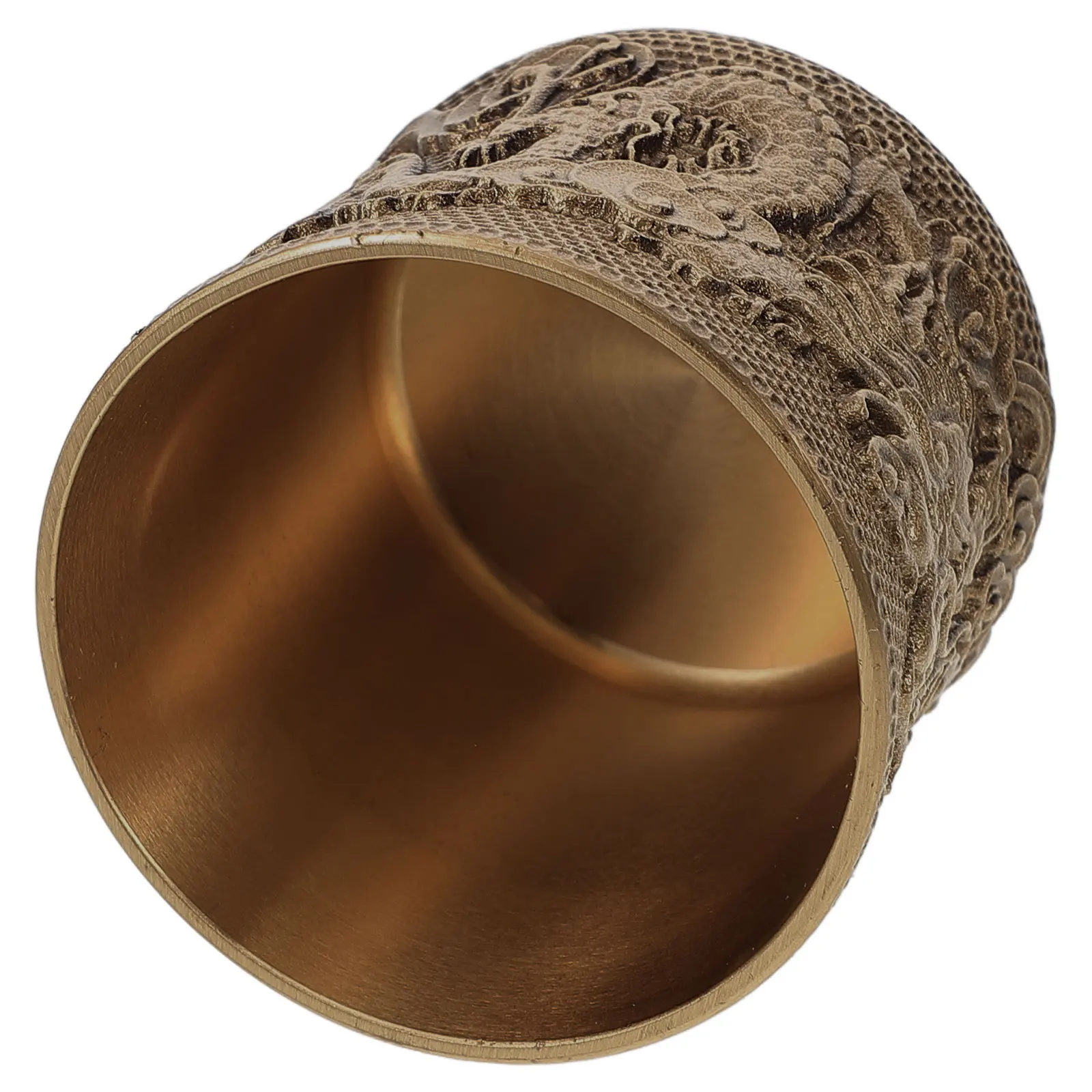 

Brass Tea Cup Retro Chinese Style Embossed Design Vintage Metal Drinkware for Home Bar Decor Kungfu Tea Party Gift