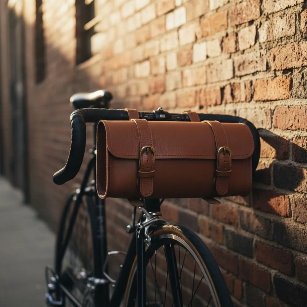 

Retro Bicycle Front Frame Bag Water Proof Portable Bike Pouch Multi-Functional Adjustable Straps Bicycle Bag Cycling Storage