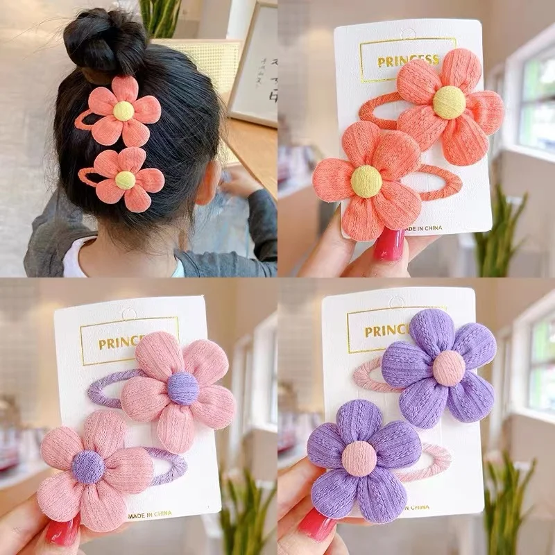 2pcs Hair Clips For Girls Snap Hair Clip Barrettes For Girls Flower Snap Clips For Hair Barrette