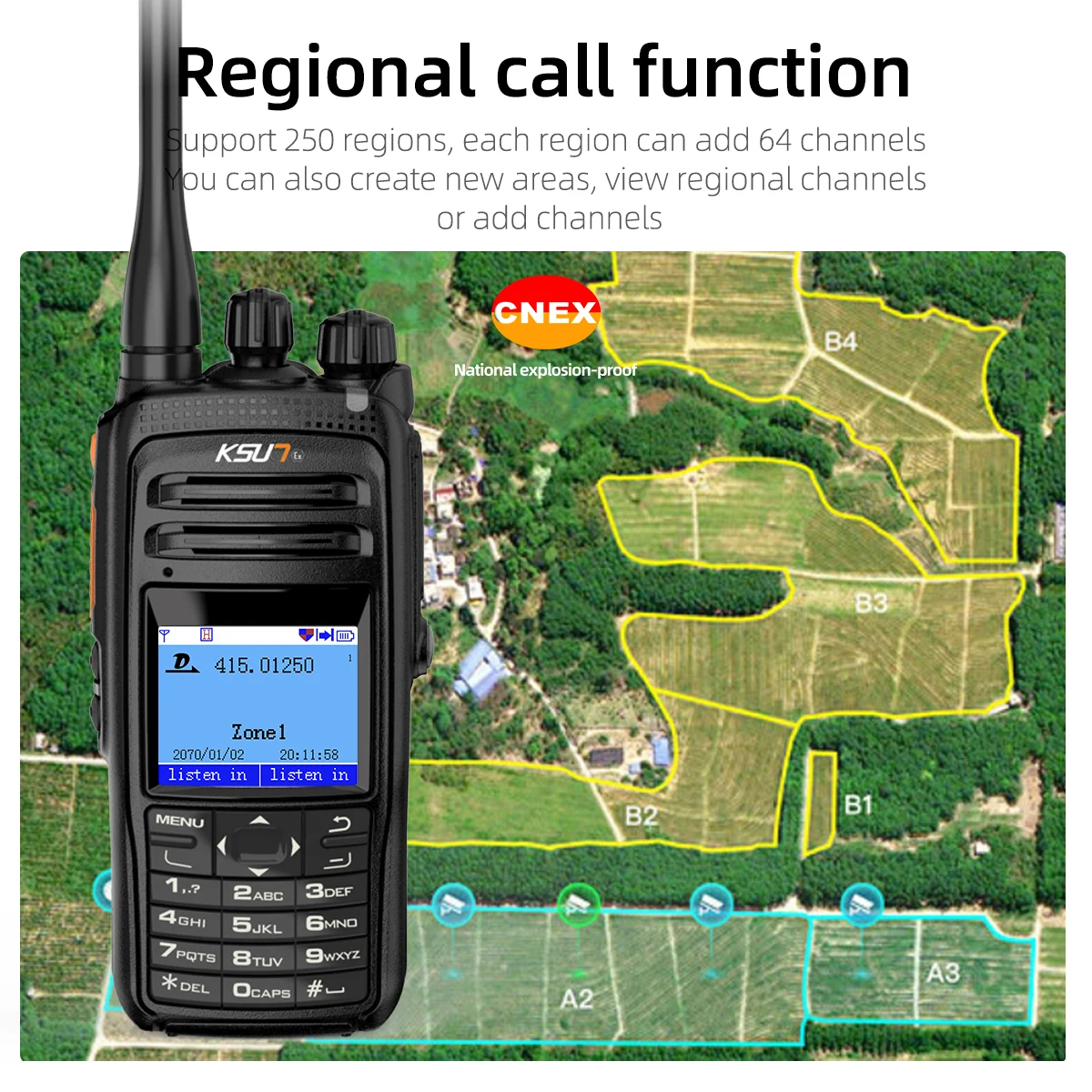 KSUN DM1300(EX) DMR مشفر راديو احترافي آمن UHF VHF وضع مزدوج مقاوم للانفجار جهاز اتصال لاسلكي للصناعة البتروكيماويات #4