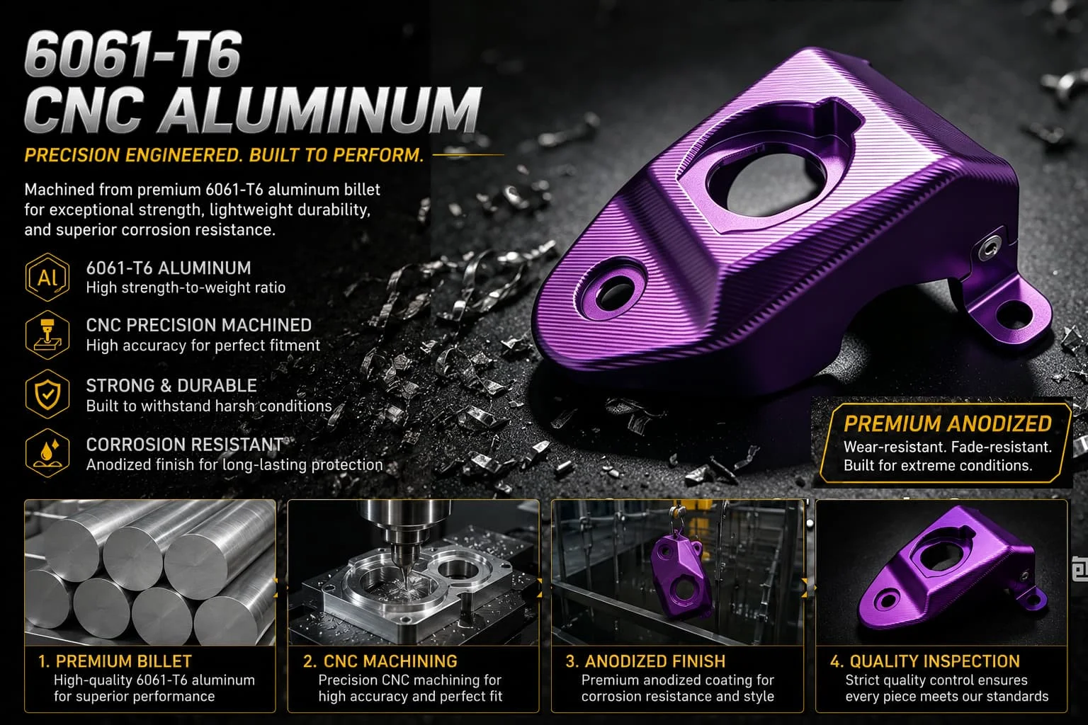 CNC USB-Anschlussabdeckung für Ultra Bee | 6061-T6 Billet-Aluminium Eloxierte USB-Ladegerät- und Voltmeter-Halterung – Detail 3