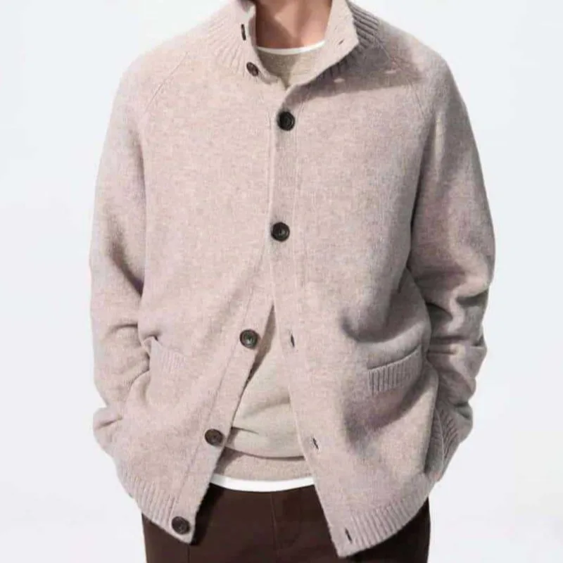 

New Men Autumn Winter Loose Neck Cardigan Sweater