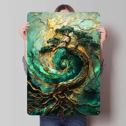 Tree of Time Kintsugi Art Metal Poster Bedroom Decoration Room Decor Men Custom Metal Signs for Wall Art Decoration Retro Home