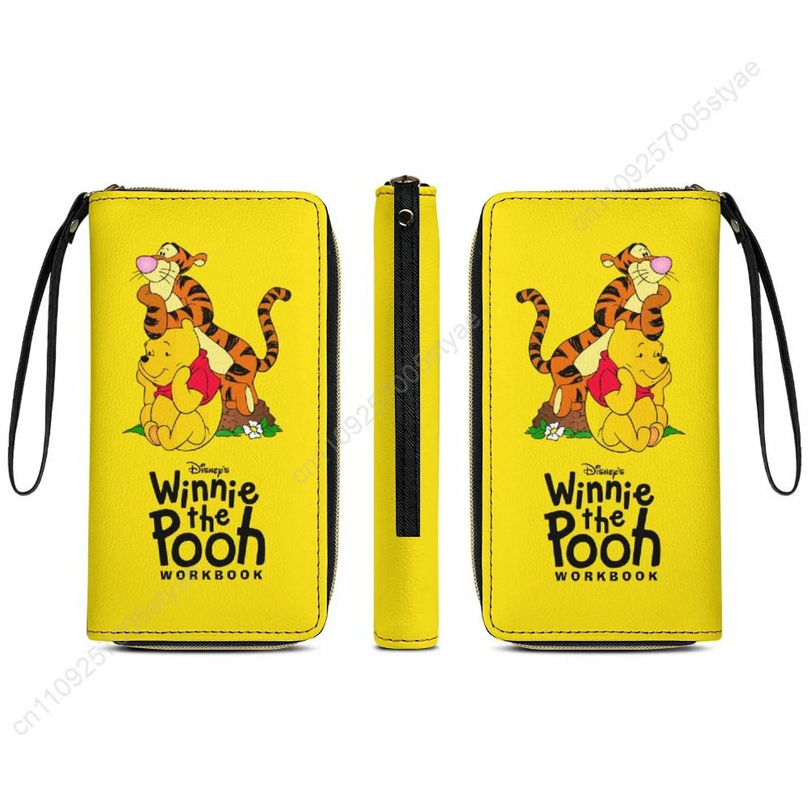 

Winnie The Pooh Leather Wallet Disney Licensed Customizable Personalized Design Your Pattern Portable Design Double-sided Printi
