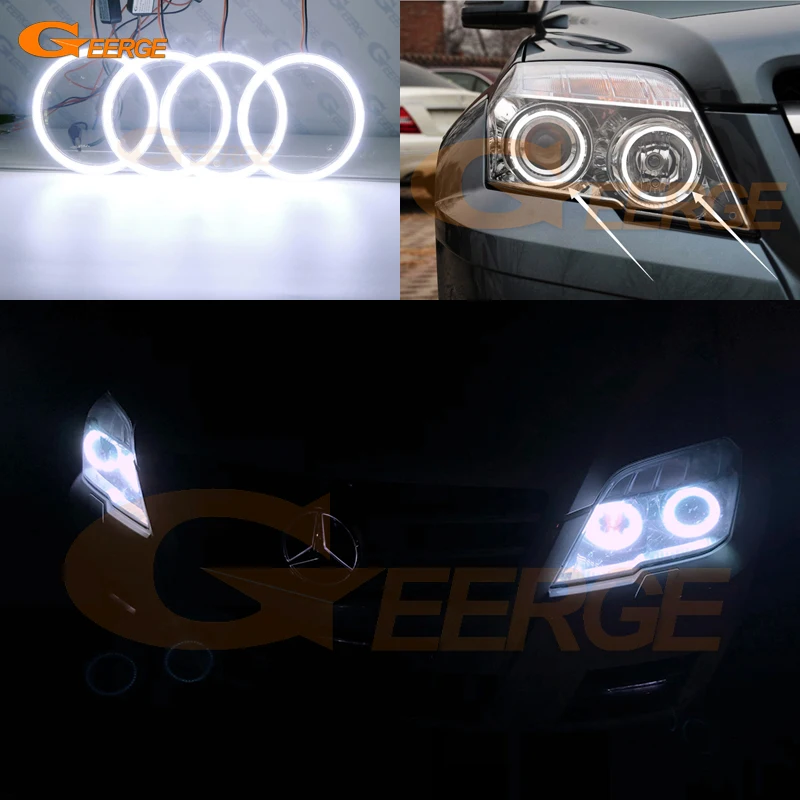 For Mercedes Benz Glk X204 2008 2009 2010 2011 2012 Pre Facelift Ultra Bright Cob Led Angel Eyes Halo Rings Kit Day Light