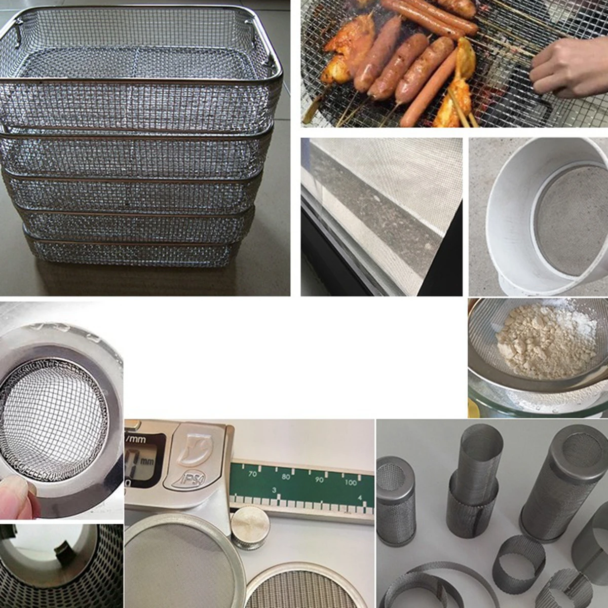 5-500Mesh 304 Stainless Steel Mesh Strainers Food Filter Metal Filter Net Woven Wire Strainer Sheet Screening Kitchen Filtration